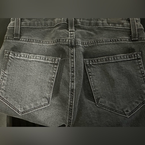 Black PAIGE "Julia" Slim Uneven Frayed Hem Jeans. Sz 24. Grey/Black - Picture 5 of 9